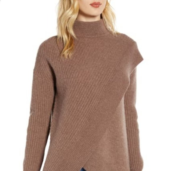Halogen (R) Faux Wrap Cashmere Blend Sweater Extra Small - Picture 1 of 9